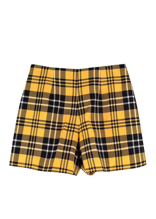 Dior Yellow Check Wool Hotpants