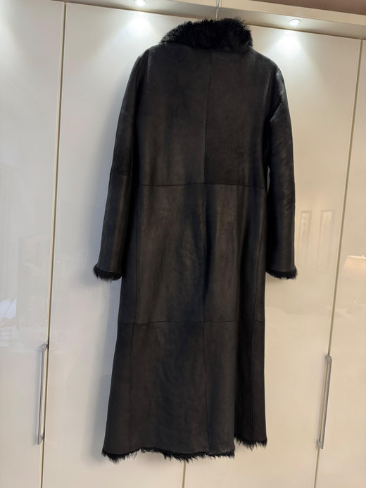 Joseph Black Maxi Shearling Coat