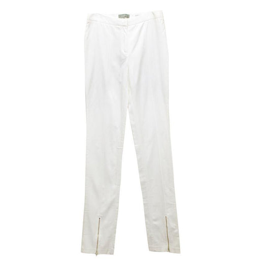 Osman Cream Skinny Trousers With Ankle Zips