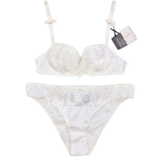 Chantal Thomass Leavers Lace & Satin Jacquard Pad Bra & Brief Set