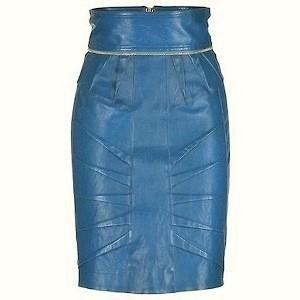 Matthew Williamson Butter-soft leather skirt in turquoise colour