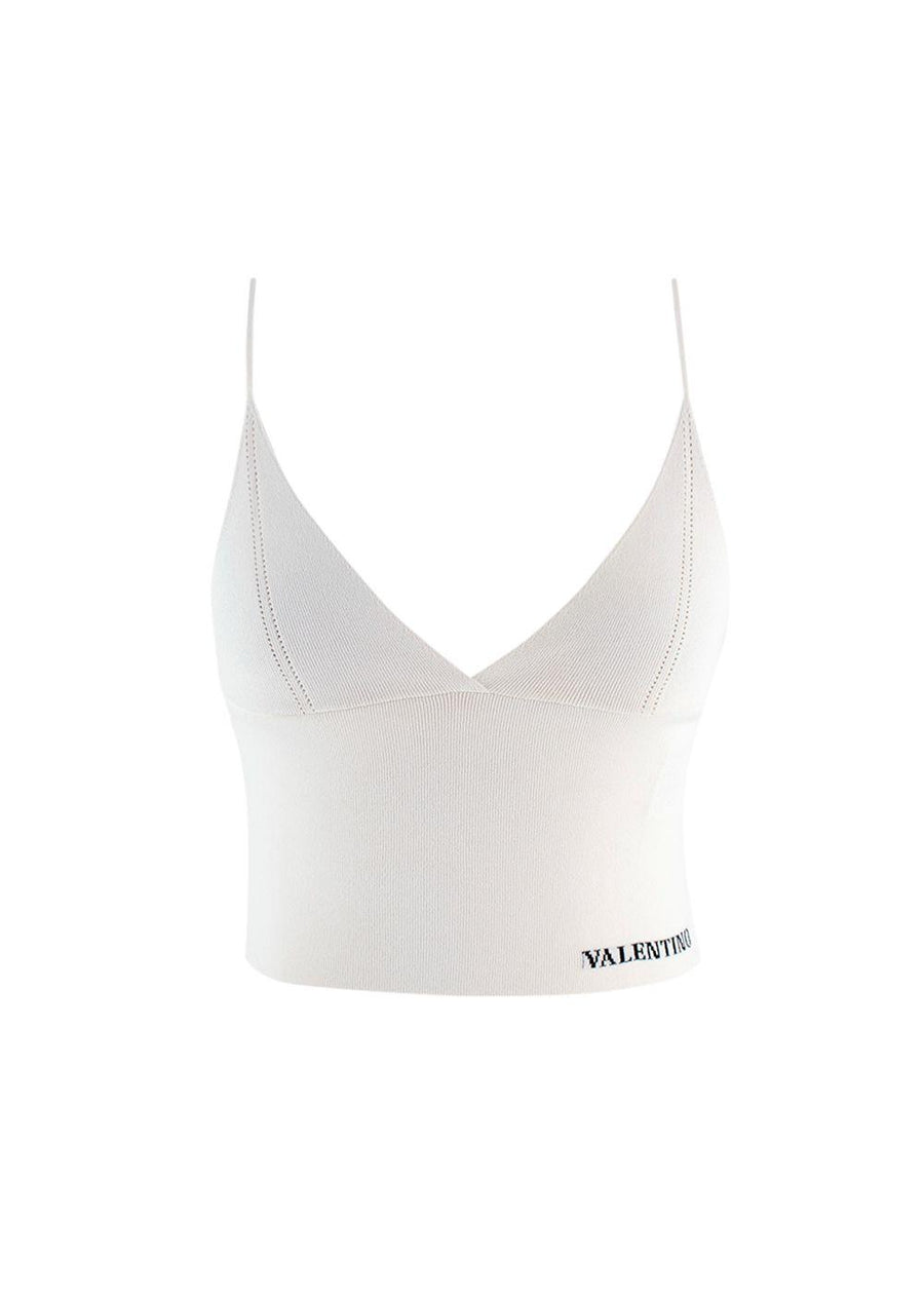 Valentino Fine Knit White Strappy Vest