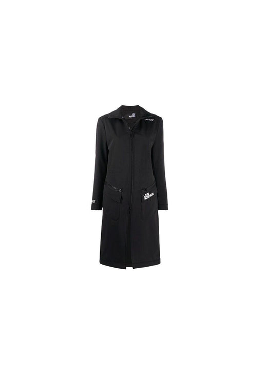 Love Zipped Logo Print Coat