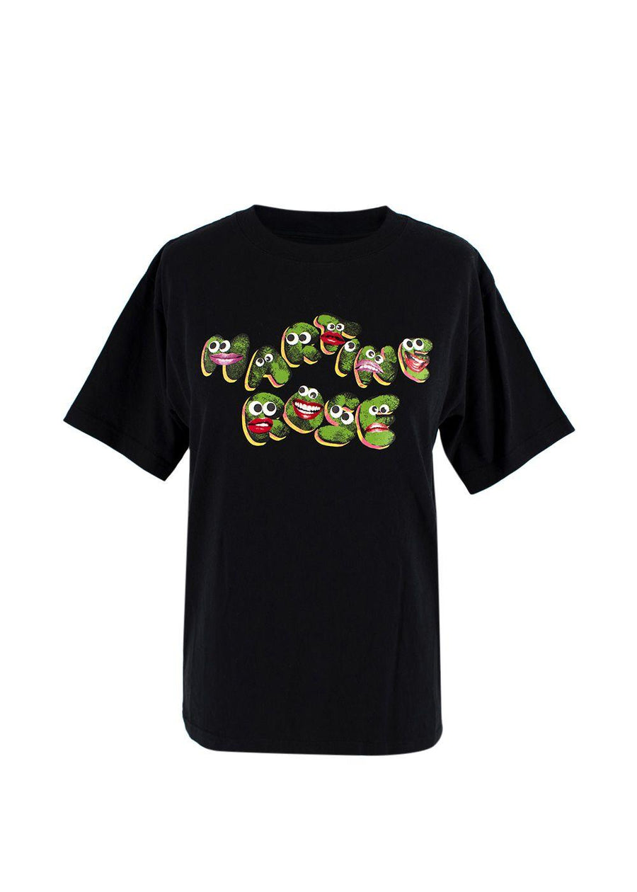 Martine Rose Kids Black Cartoon Print Logo T-Shirt