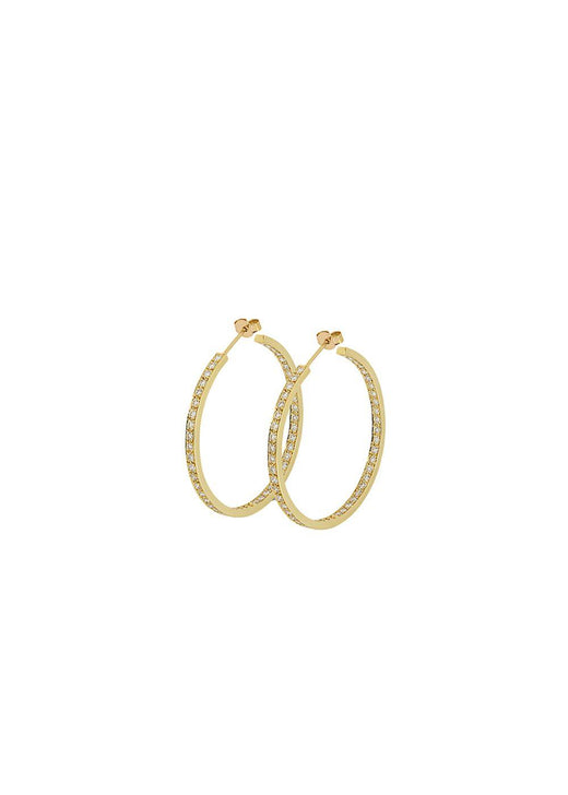 18ct yellow gold & diamond hoop earrings 2.35ct TDW