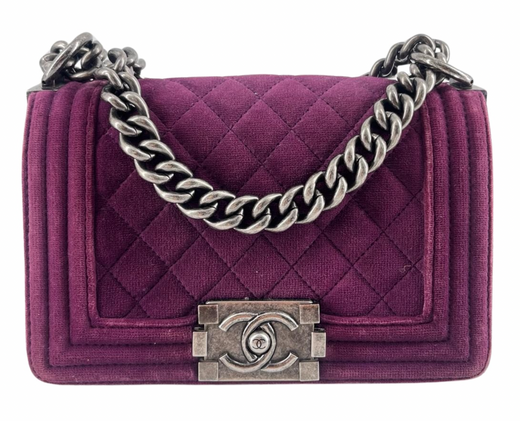 Chanel Plum Velvet Boy Bag
