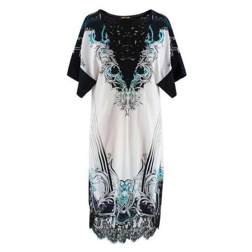 Roberto Cavalli Printed Embroidered Shift Dress