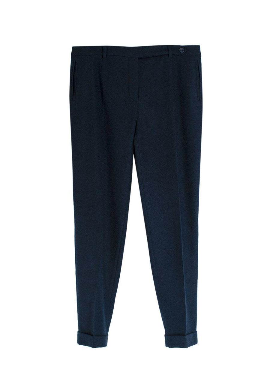 Loro Piana Mens Navy Cashmere Trousers