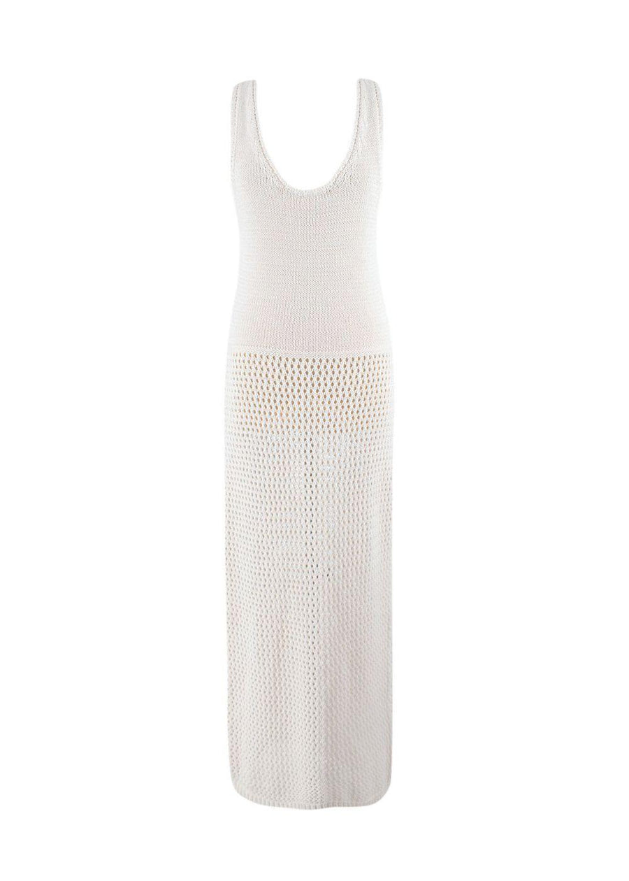 Ninety Percent Cream Crochet Knit Dress