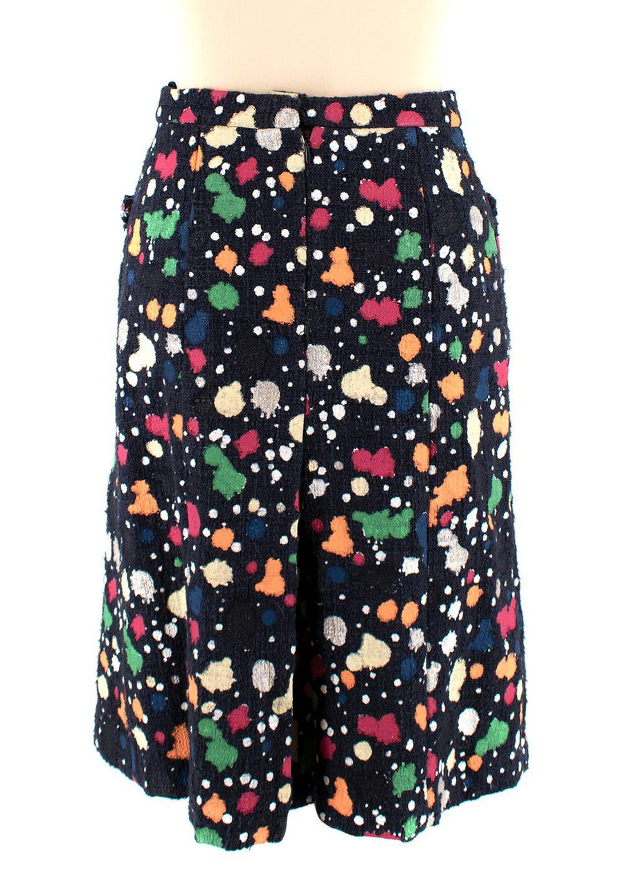 Chanel Cotton Tweed Hand Painted Multicoloured Skirt