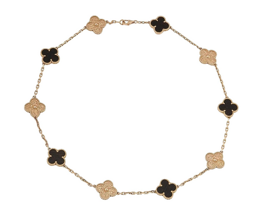 Van Cleef and Arpels Vintage Alhambra Necklace in Bois d'Amourette 10 Motifs