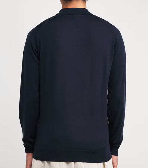 John Smedley Extra Fine Merino Long-Sleeve Herbie Polo Shirt