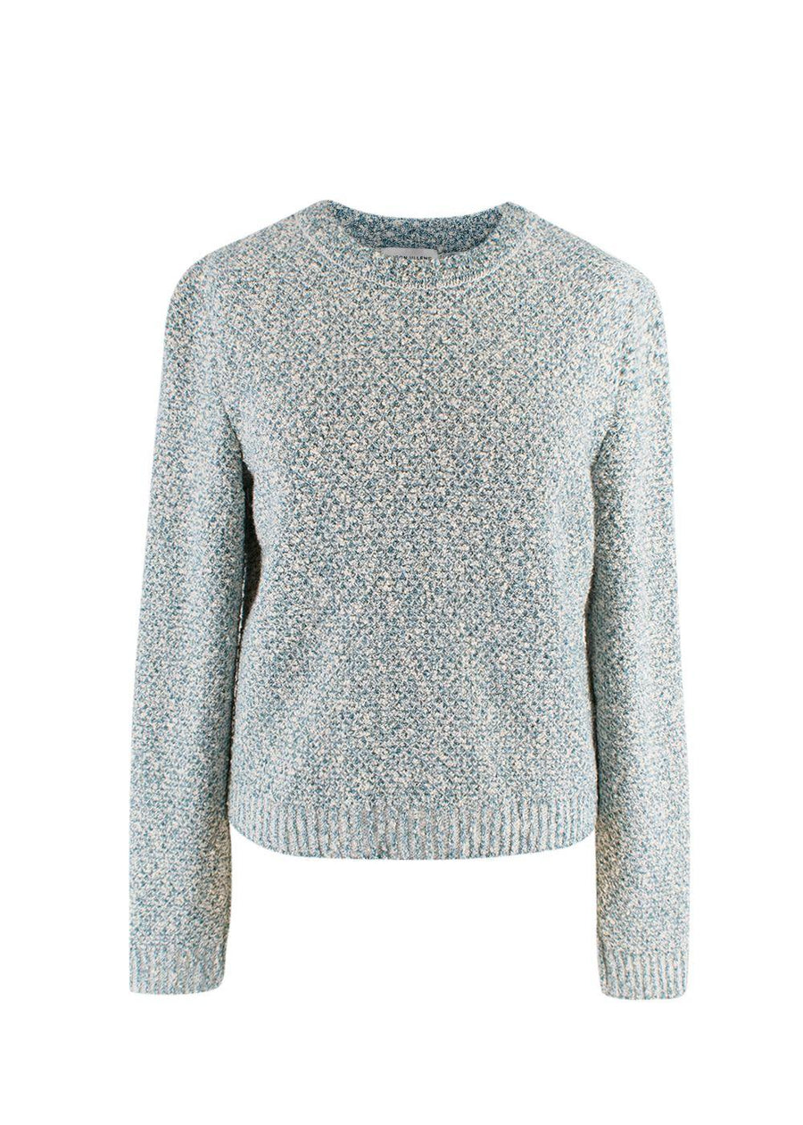 Maison Ullens Blue Tweed Crew Neck Jumper