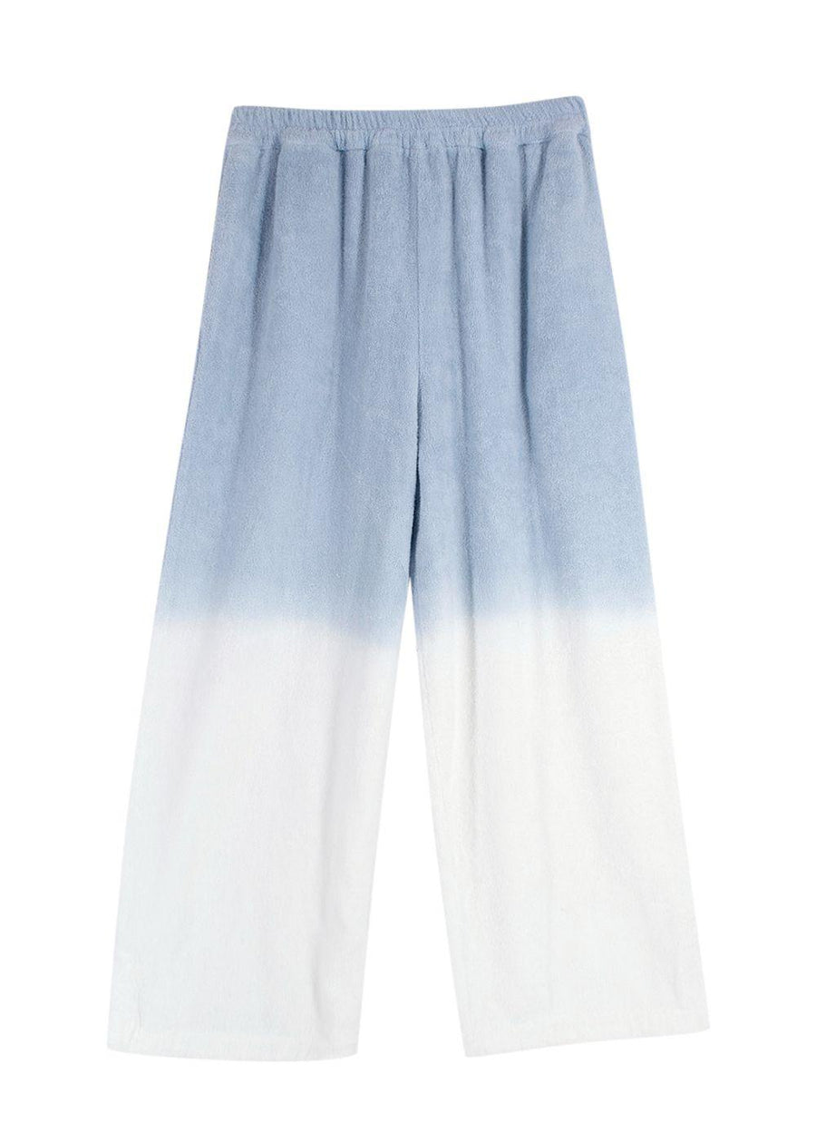Terry Blue Ombre Capri Towelling Pants