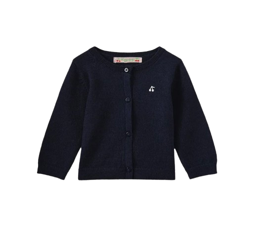 Bonpoint Kids Navy Wool Cardigan