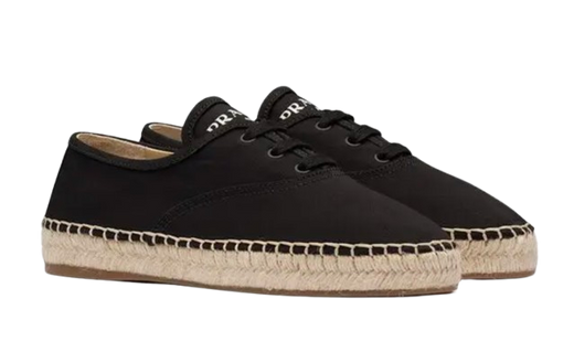 Black Lace-Up Espadrille Sneakers