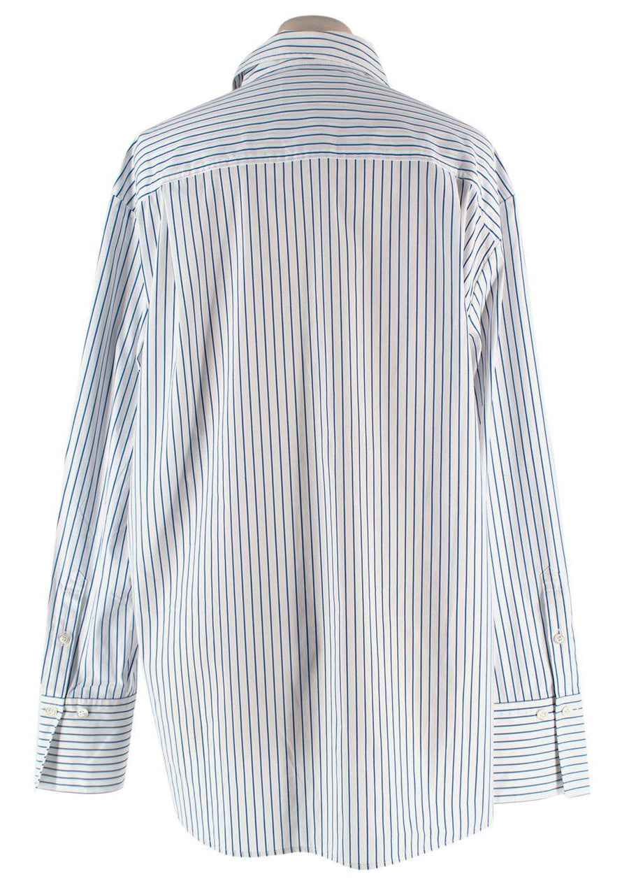 Frame Blue and White Pinstripe Shirt