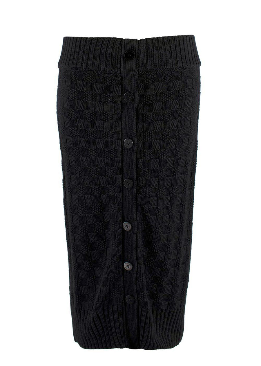 Altuzarra Black Knitted Button Down Midi Skirt