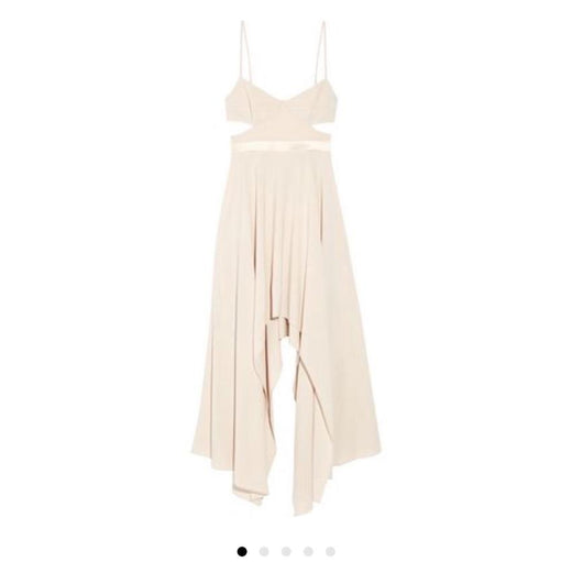 Halston Cutout satin-trimmed stretch-crepe dress