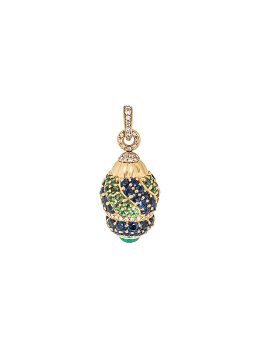 18ct Yellow Gold Diamond & Sapphire Pendant