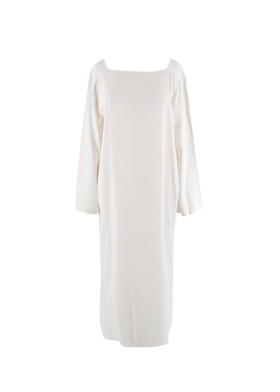Cream Square Neck Long Sleeved Maxi Dress