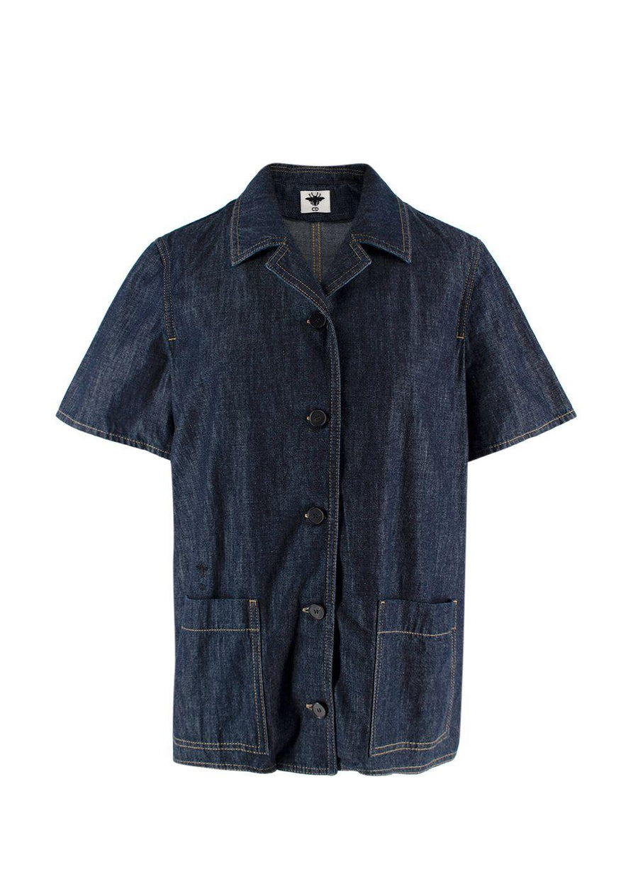 Dior Navy Denim Short Sleeve Shirt