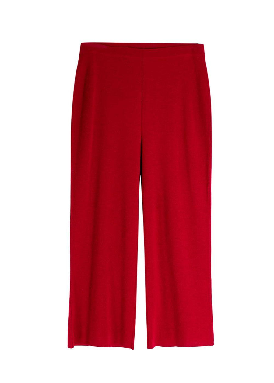 Marina Rinaldi Red Wide Leg Wool Blend Trousers