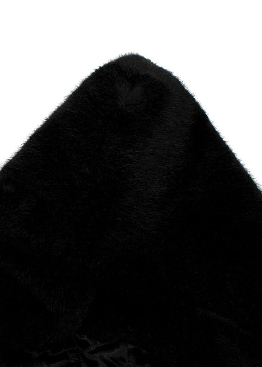 Helmut Lang Black Faux Fur Hooded Jacket
