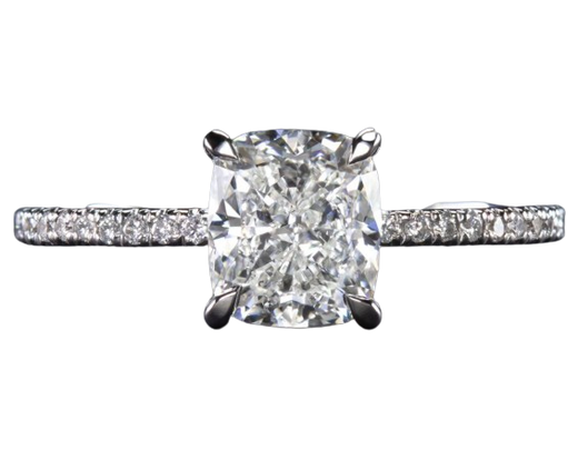 Verde 2ct IGI Lab-grown Cushion Cut Diamond Ring