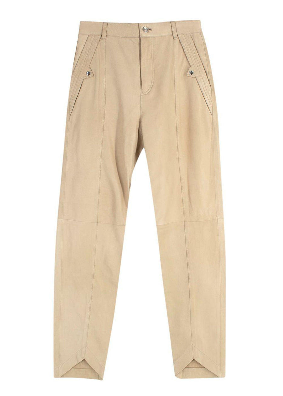 Iro Cream Fotsy Slim Leather Trousers