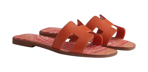 Hermes Orange Terracotta Oran Sandals