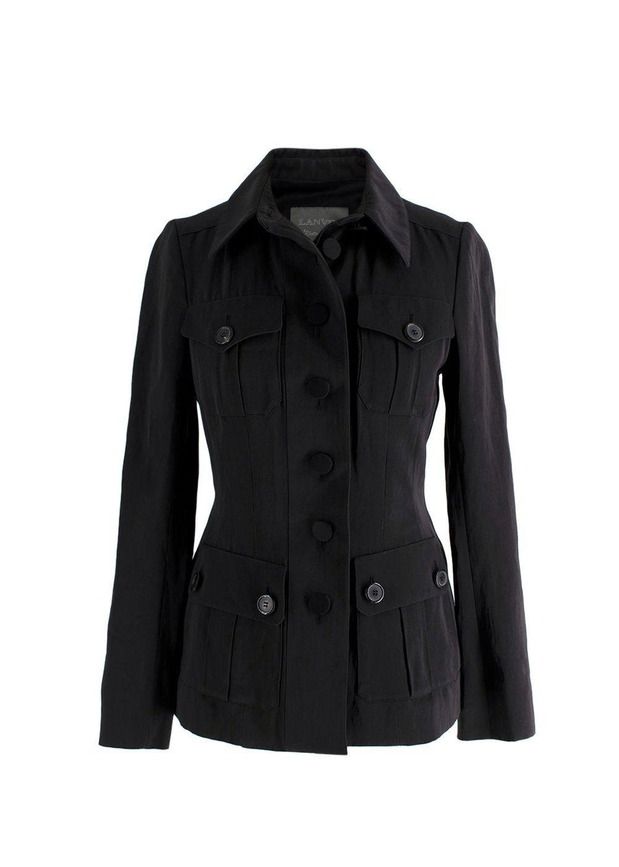 Lanvin Black Single Breasted Wool Blend Jacket