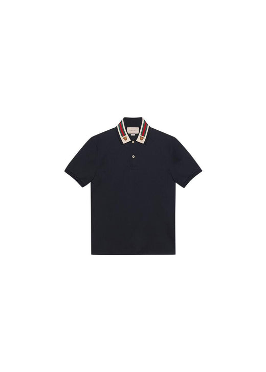 Cotton polo with Web and feline head
