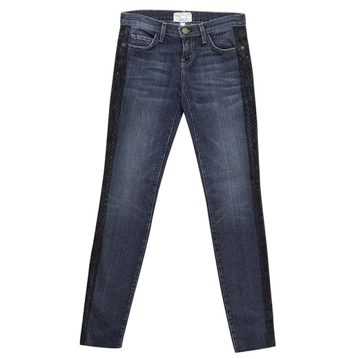 Current Elliot Skinny rolled ankle Jeans with Loved Tux Black Lace