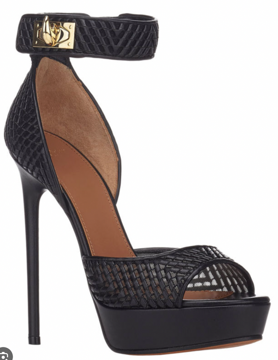 Givenchy Black Signature Claw Platform Sandals
