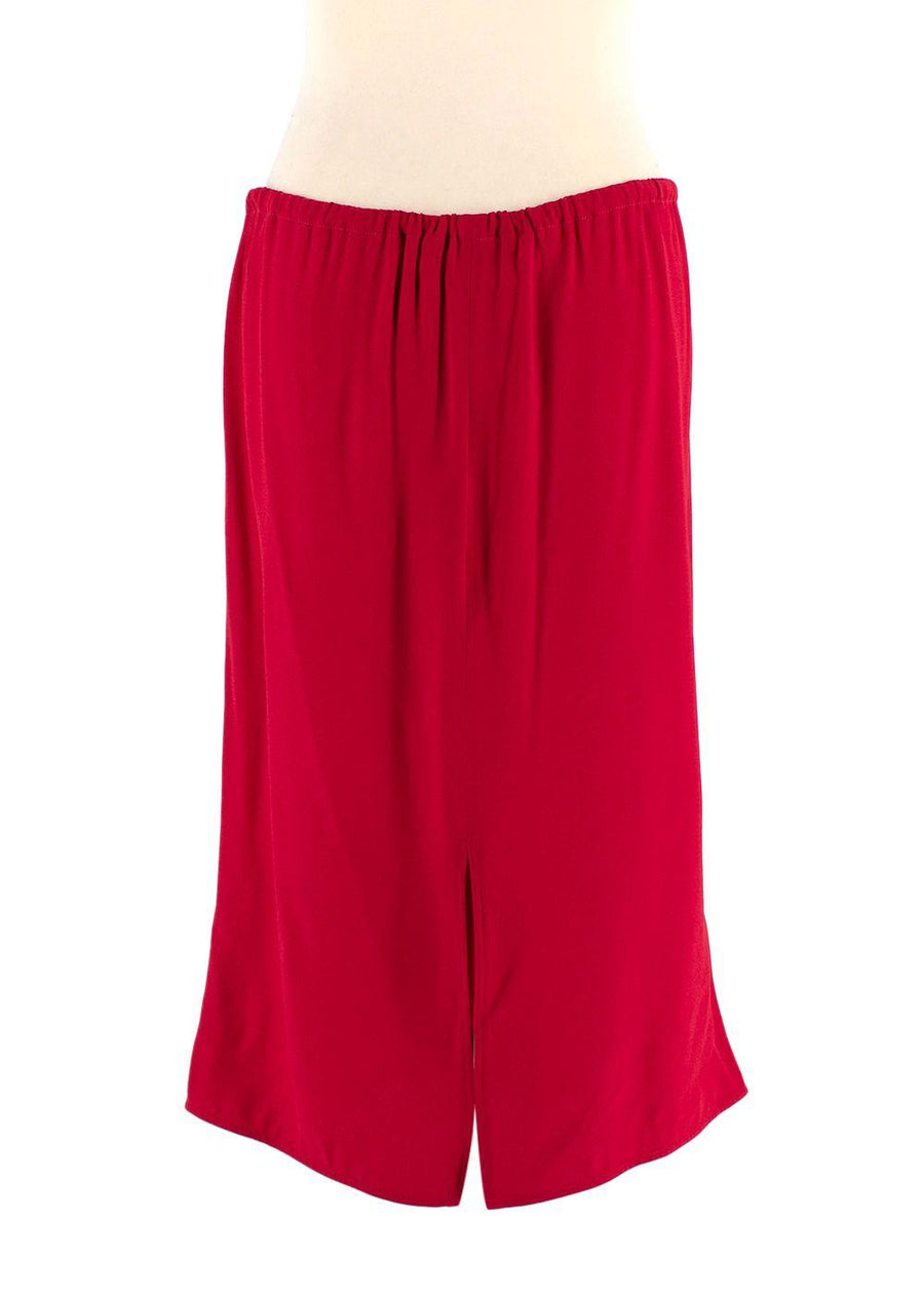 Marni Red Contrast Stripe Midi Skirt