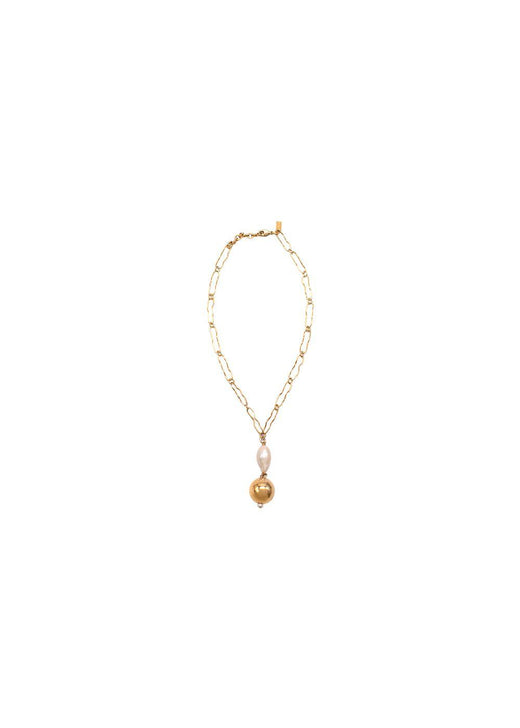 Mounser Pagoda Gold-plated Pearl Necklace