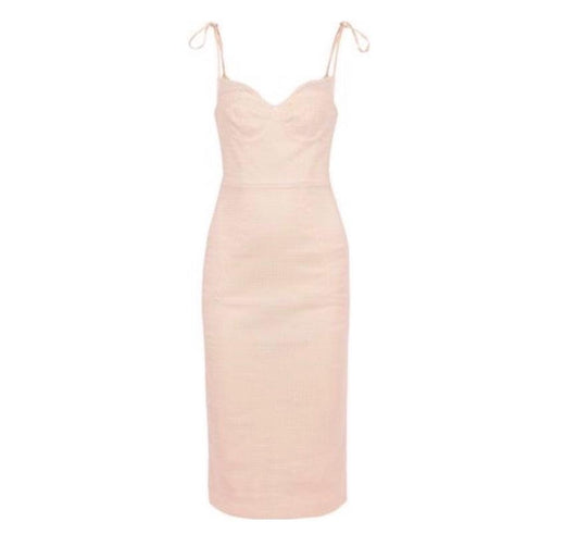 Rebecca Vallance Peach Crepe Midi Dress