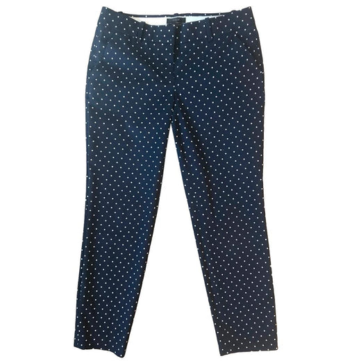 J. Crew Cafe Capri navy polka dot stretch pants