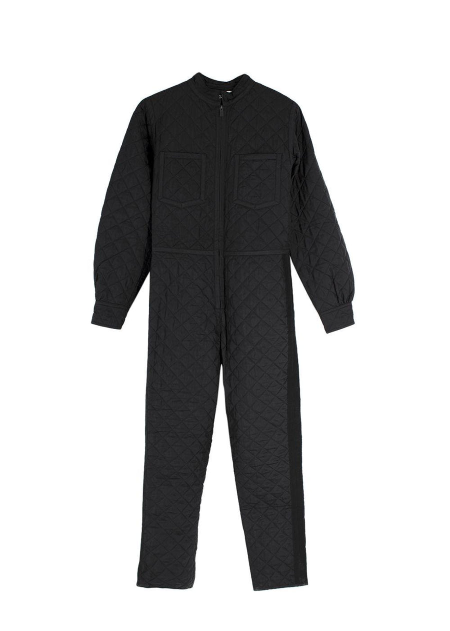 Dior Black Quilted Zip Front Jump Suit