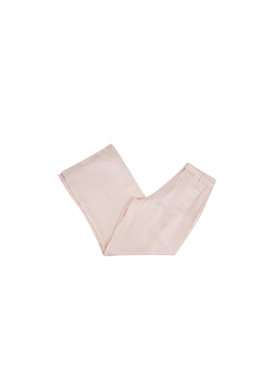 Pale pink hammered silk trousers