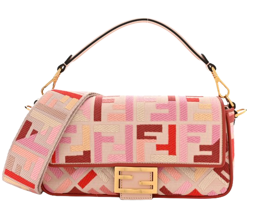 Fendi Pink Monogram Baguette Bag