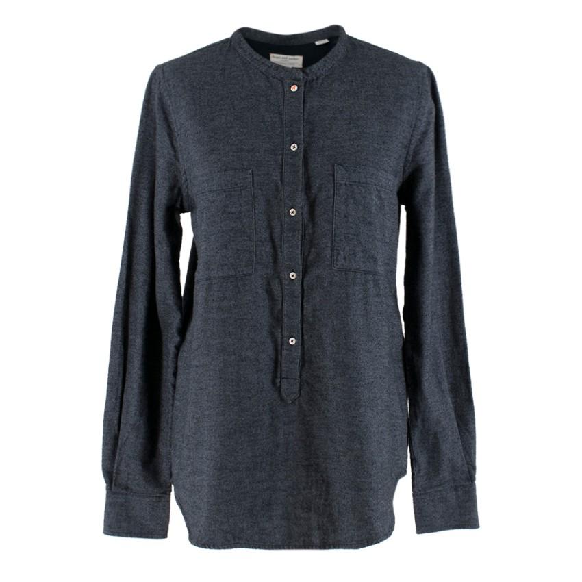 Chinti and Parker Blue Denim Flannel Organic Cotton Shirt
