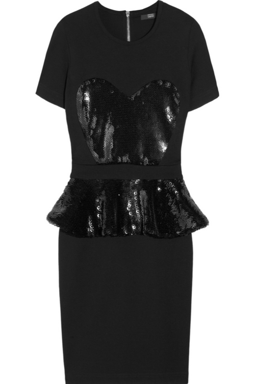 Markus Lupfer Black Sequin-embellished Jersey Mini Dress