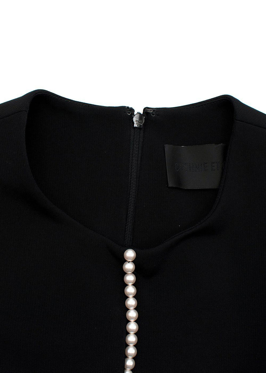 Faux Pearl Trimmed Cut-out Dress