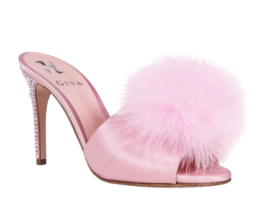 Gina Pink Satin Malibu Mules
