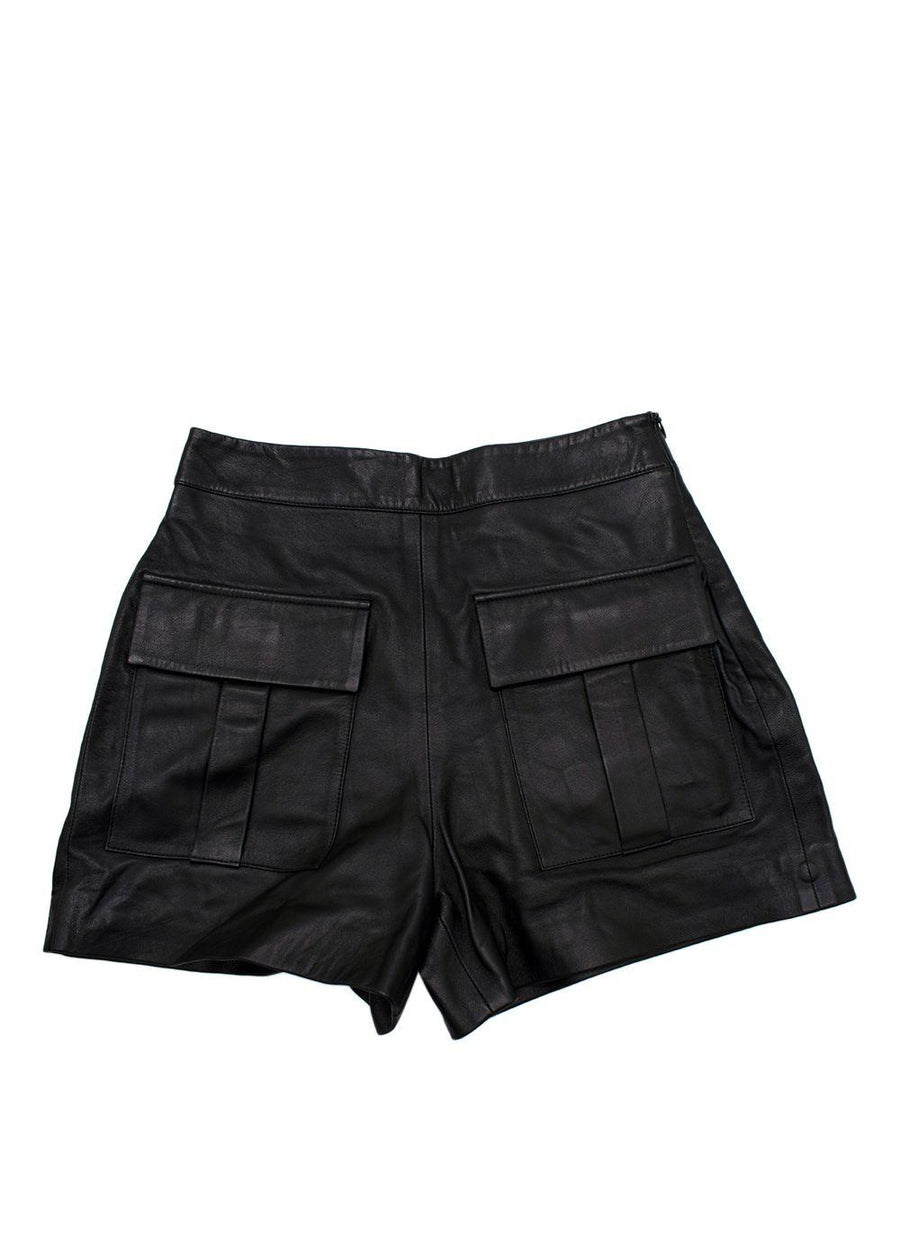 Zeynep Arcay Black Leather Shorts
