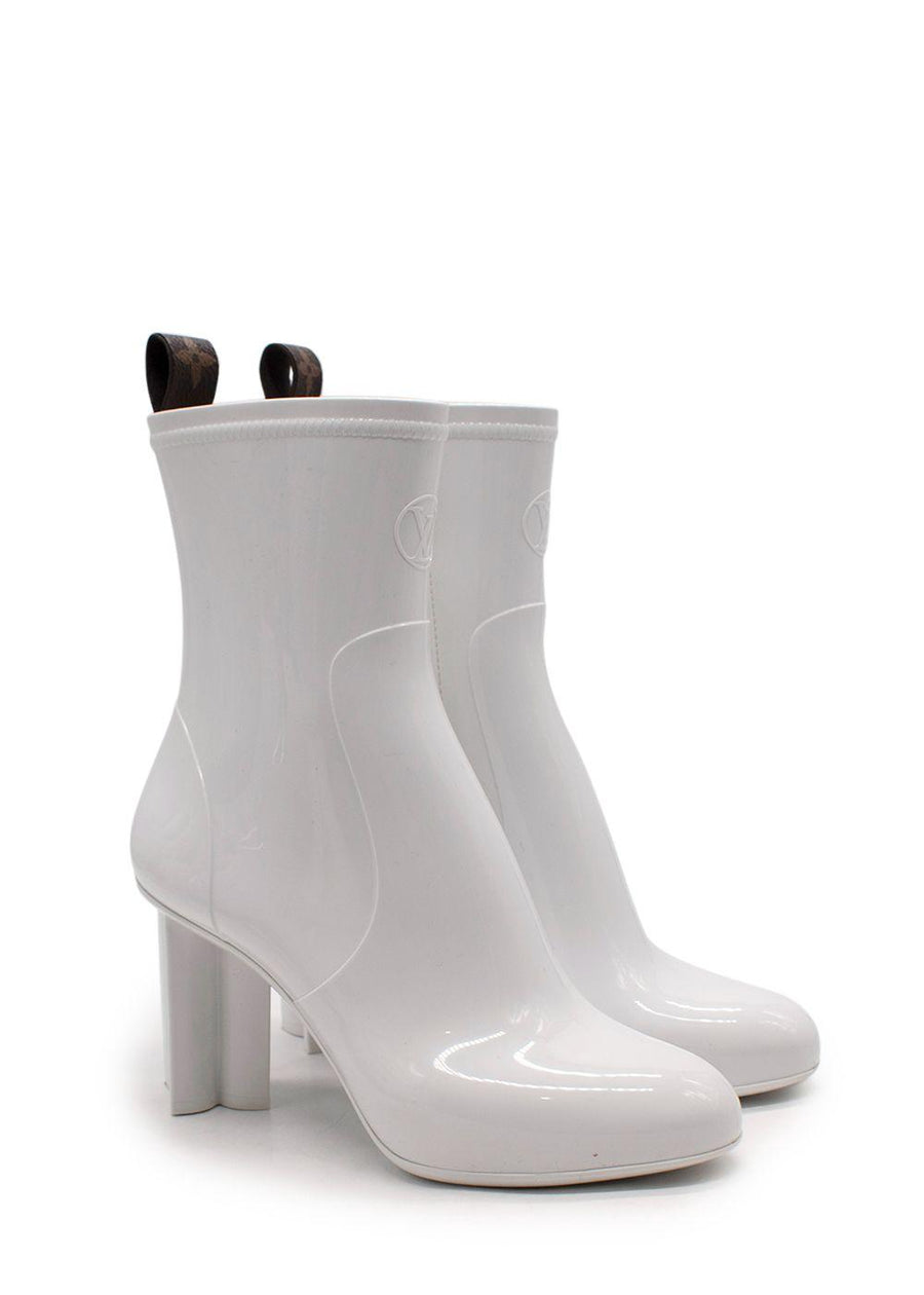 Louis Vuitton White Silhouette Shint Rubber Ankle Boot