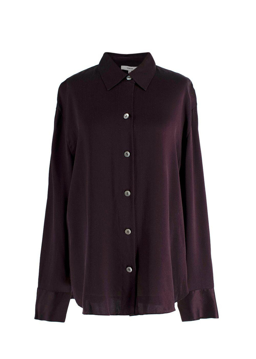 Vince Burgundy Silk Blouse