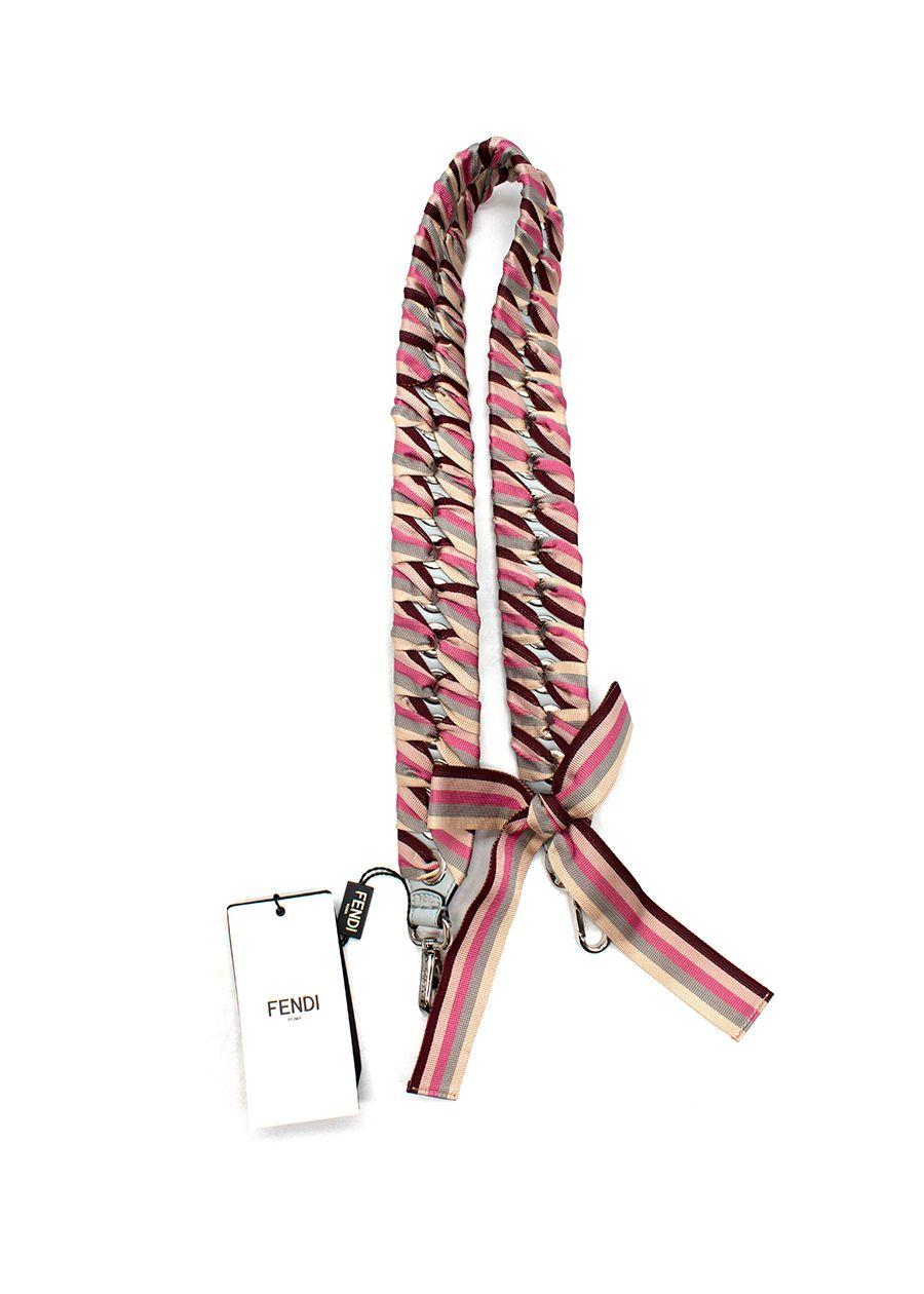 Striped Lace-Up Shoulder Strap